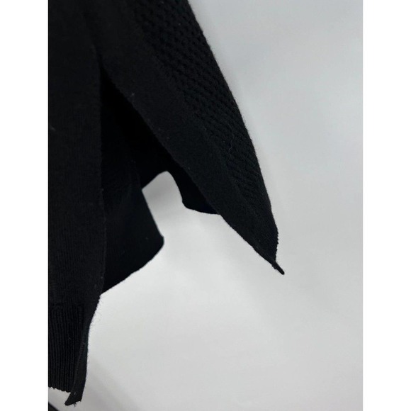 ATHLETA Womens XXS Thermal Honeycomb Pullover Sweater Merino Wool Blend In Black - Picture 4 of 8